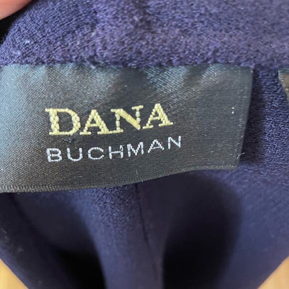 Dana Buchman jacket 14 navy blue wool open front knee length - Picture 8 of 10